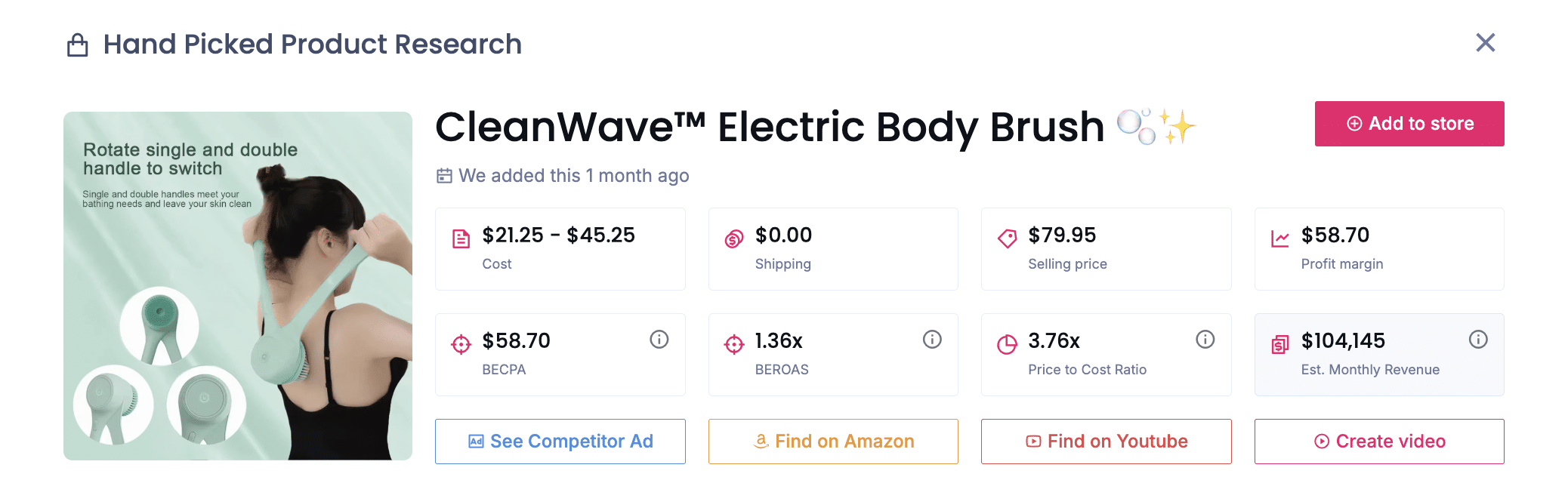 CleanWave Electric Body Brush